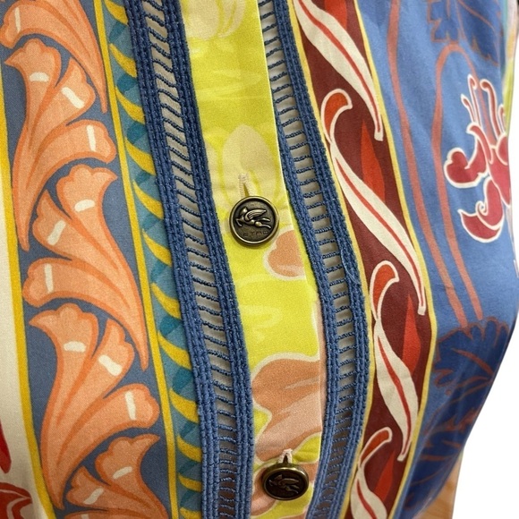 ETRO NWT Belted Printed Cotton-Blend Poplin Shirt Maxi Dress SZ 46IT/10US - Picture 9 of 16